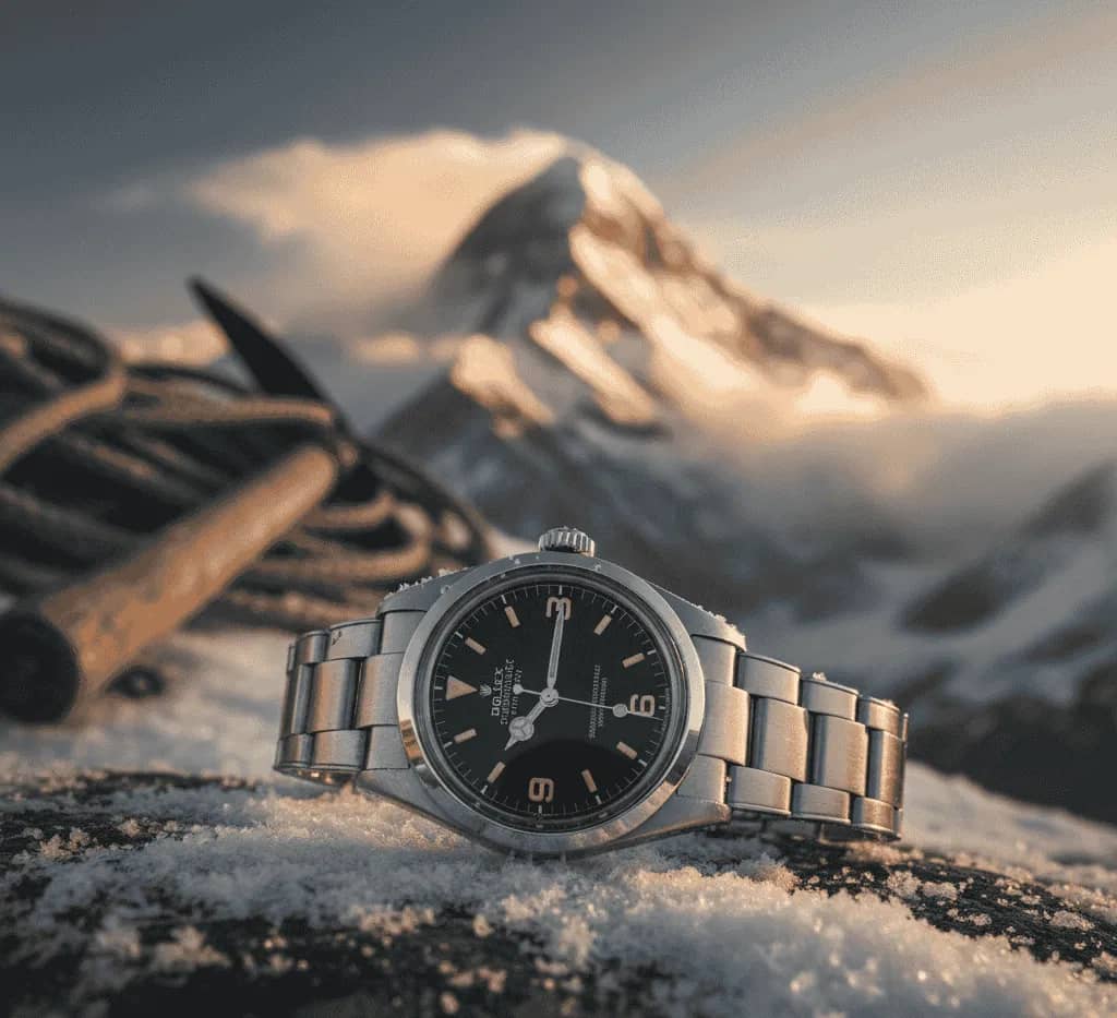 Rolex Explorer con el Monte Everest de fondo