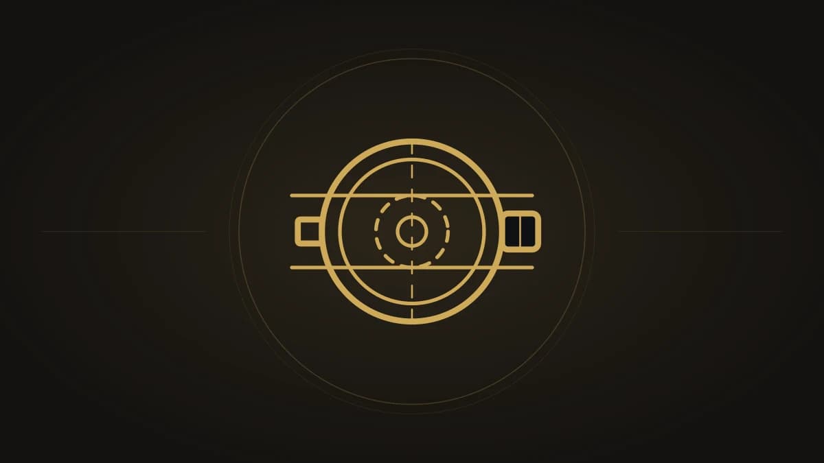 Ilustración vectorial dorada de un soporte de movimiento (porta calibres) sobre fondo carbón oscuro