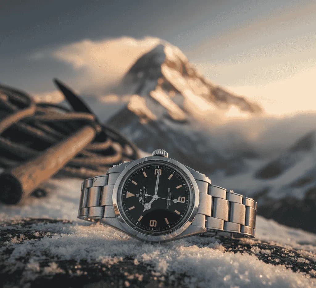 Rolex Explorer con el Monte Everest de fondo